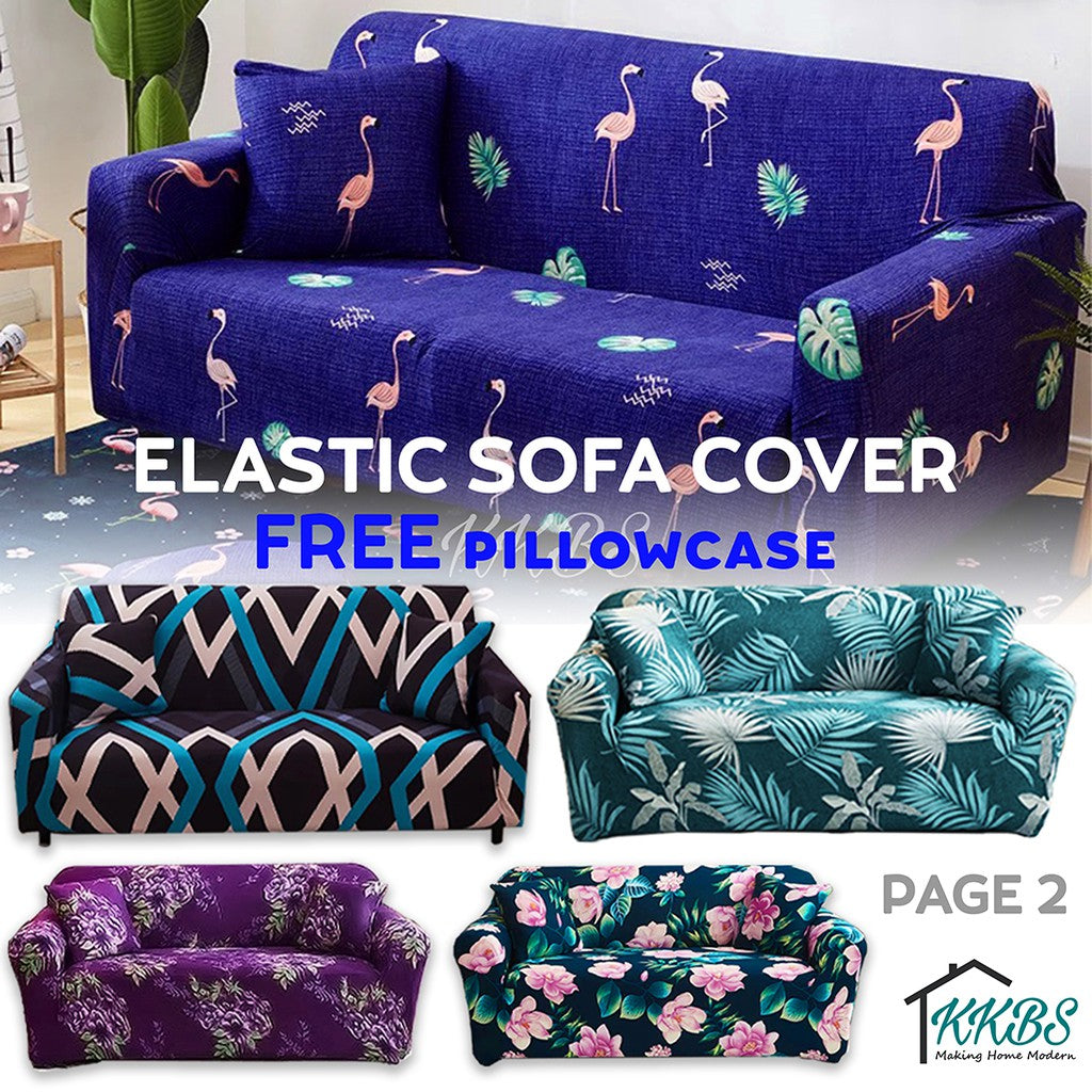Pelindung Calar Anti Gelincir Sarung Sofa Elastik Gentian Susu Halaman 2