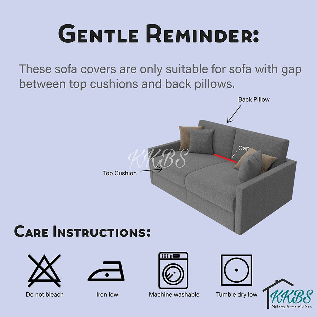 Pelindung Calar Anti Gelincir Sarung Sofa Elastik Gentian Susu Halaman 2