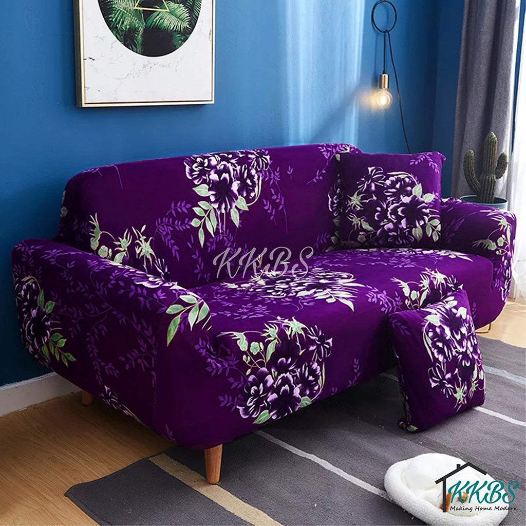 Pelindung Calar Anti Gelincir Sarung Sofa Elastik Gentian Susu Halaman 2