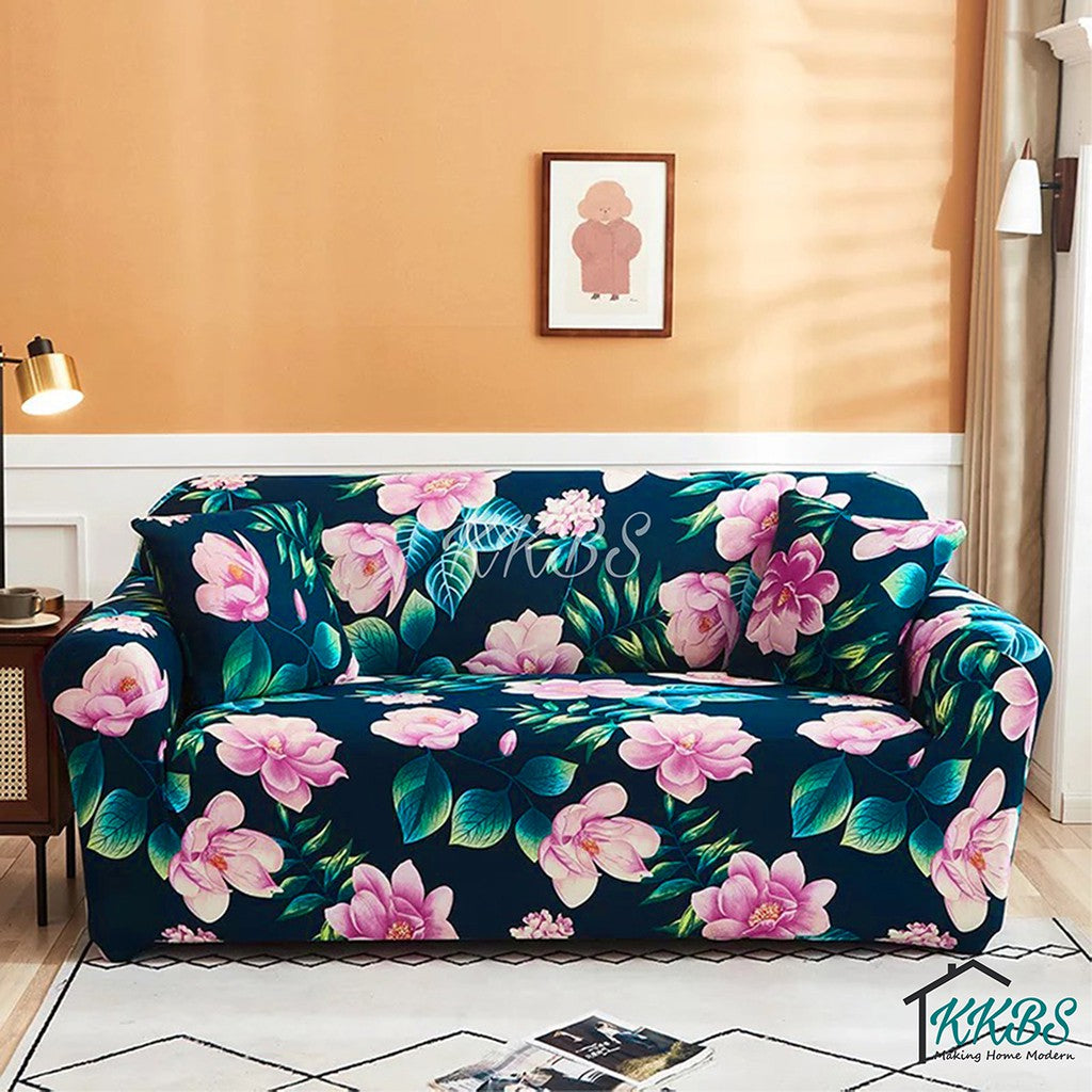 Pelindung Calar Anti Gelincir Sarung Sofa Elastik Gentian Susu Halaman 2