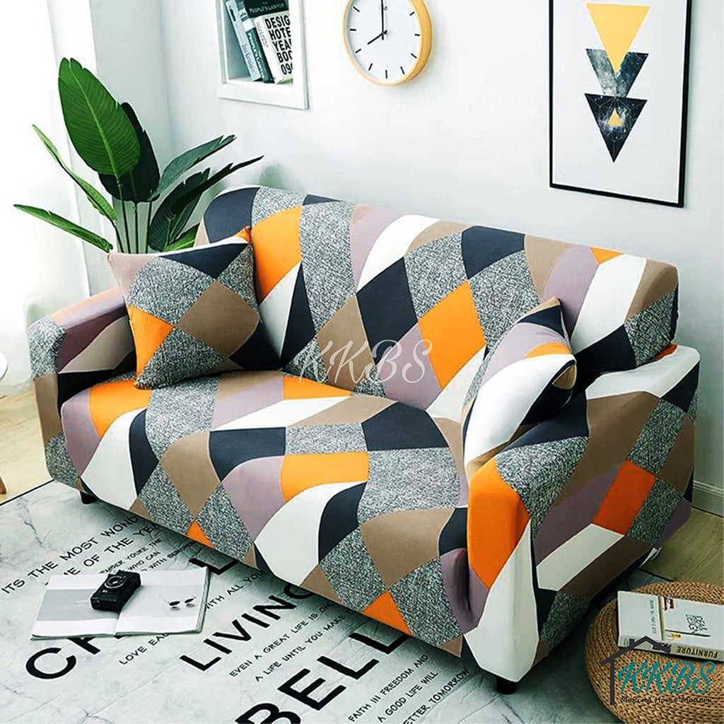 Pelindung Calar Anti Gelincir Sarung Sofa Elastik Gentian Susu Halaman 2