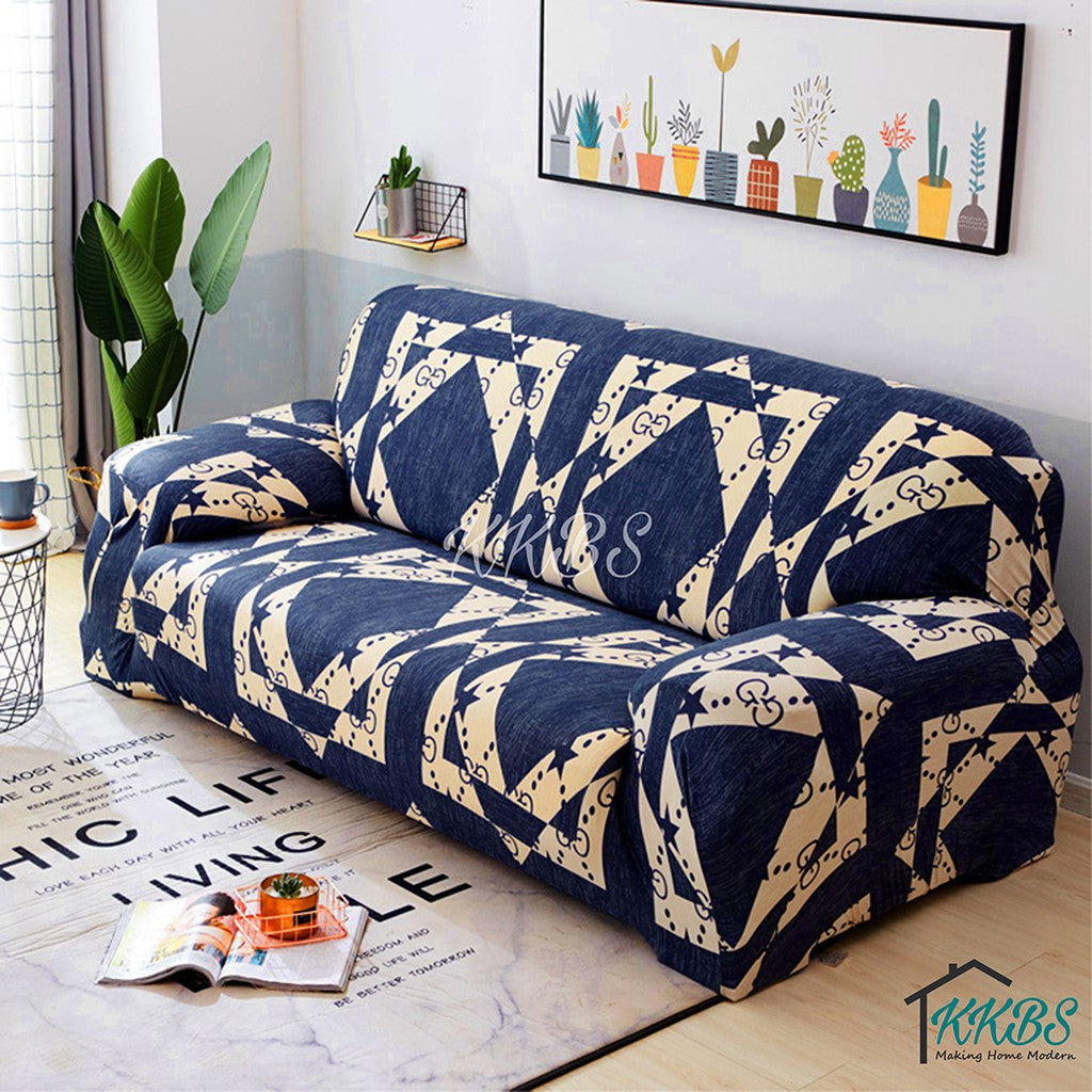 Pelindung Calar Anti Gelincir Sarung Sofa Elastik Gentian Susu Halaman 2