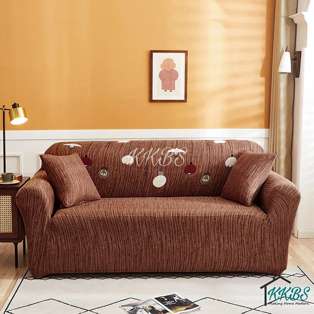 Pelindung Calar Anti Gelincir Sarung Sofa Elastik Gentian Susu Halaman 2