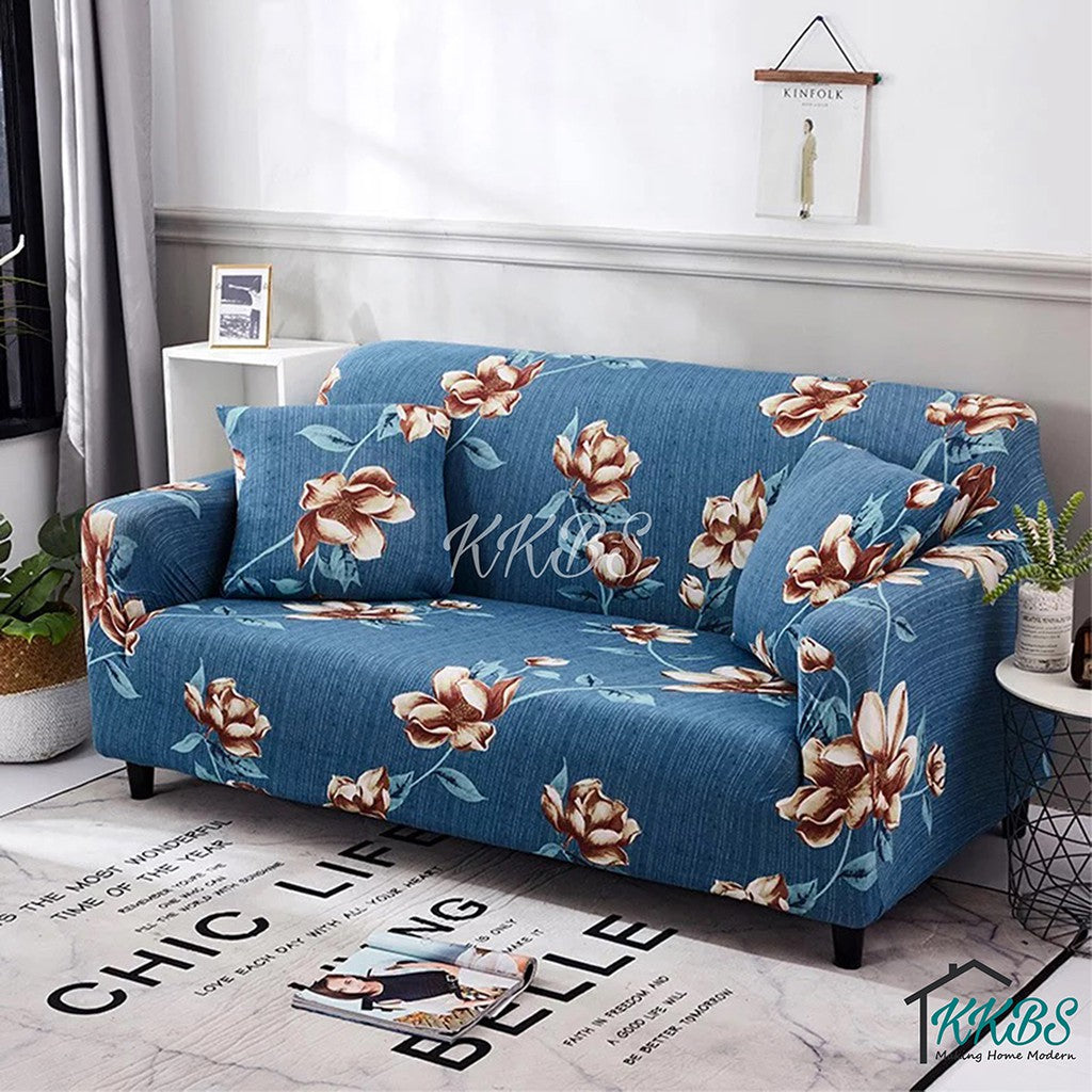 Pelindung Calar Anti Gelincir Sarung Sofa Elastik Gentian Susu Halaman 2