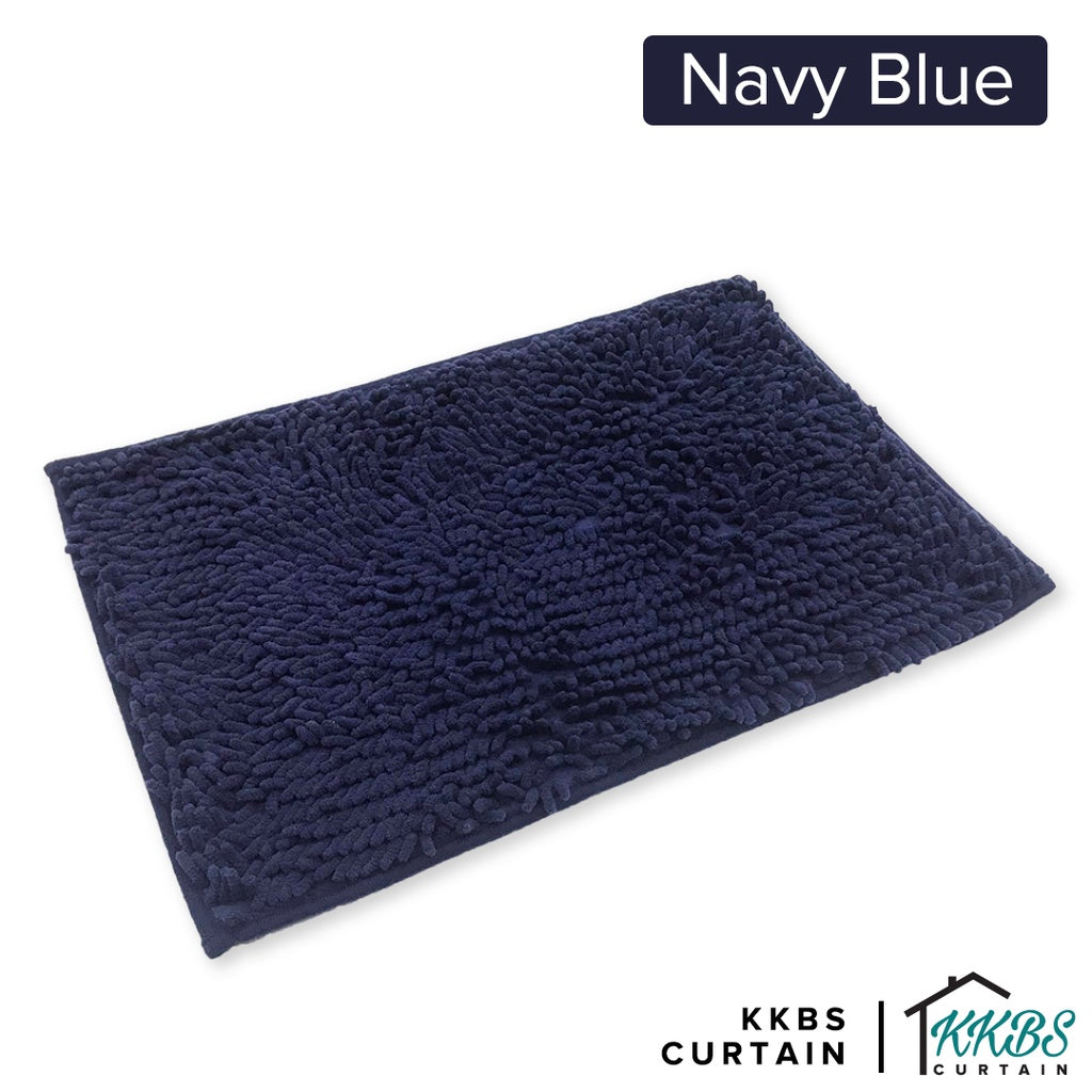Alas Kaki Chenille Microfiber Warna Polos Bulu Panjang