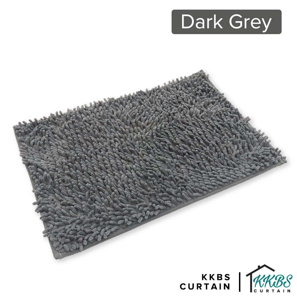 Alas Kaki Chenille Microfiber Warna Polos Bulu Panjang