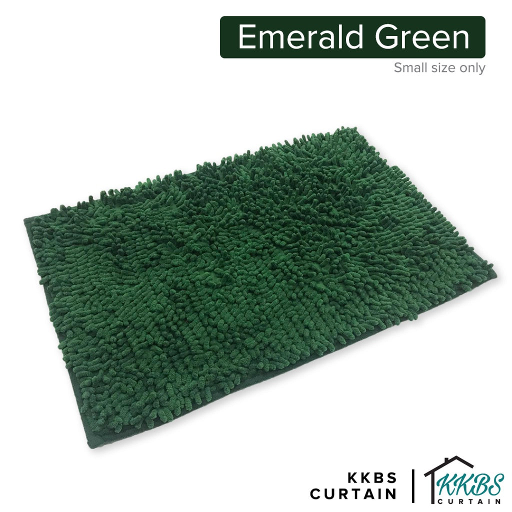 Alas Kaki Chenille Microfiber Warna Polos Bulu Panjang