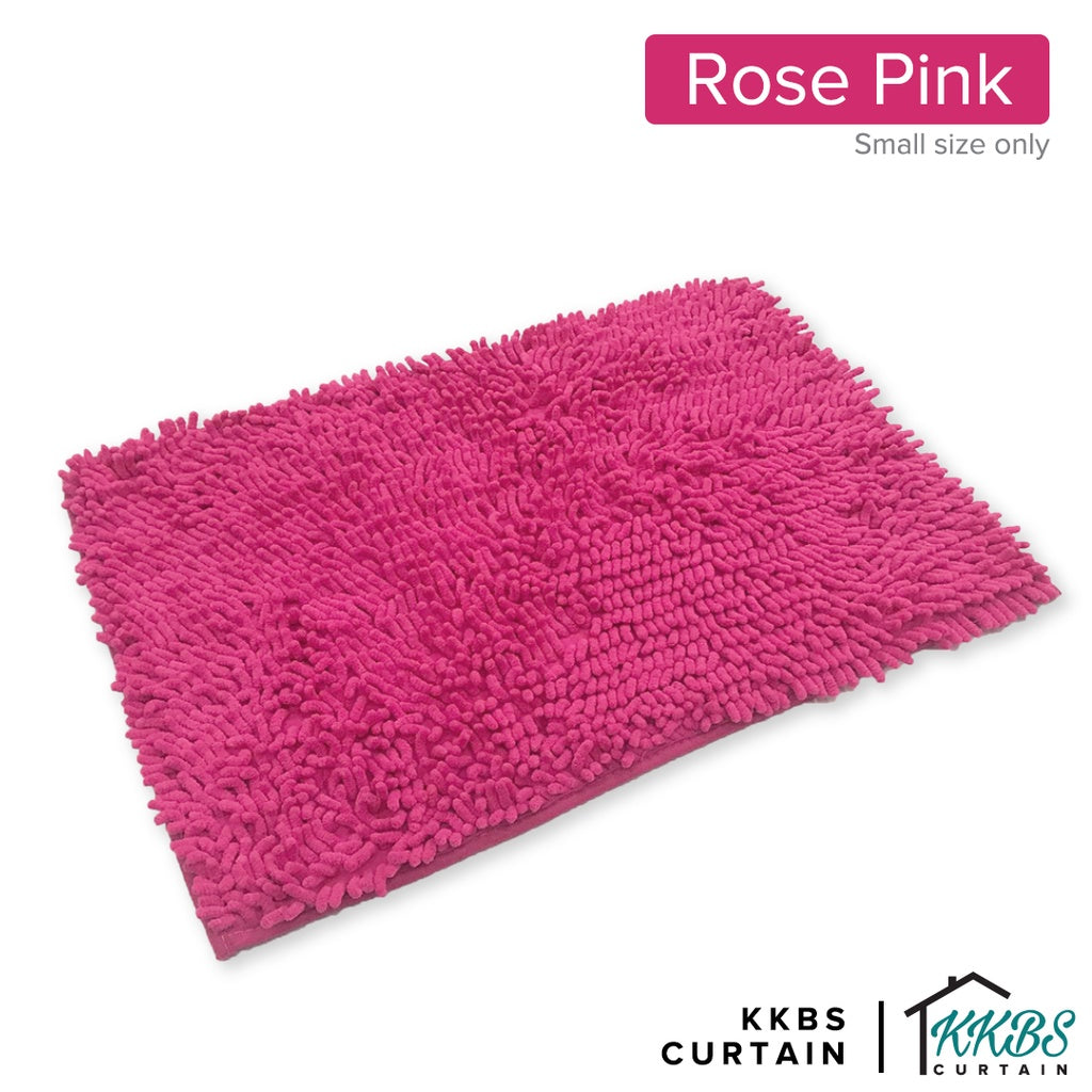 Alas Kaki Chenille Microfiber Warna Polos Bulu Panjang