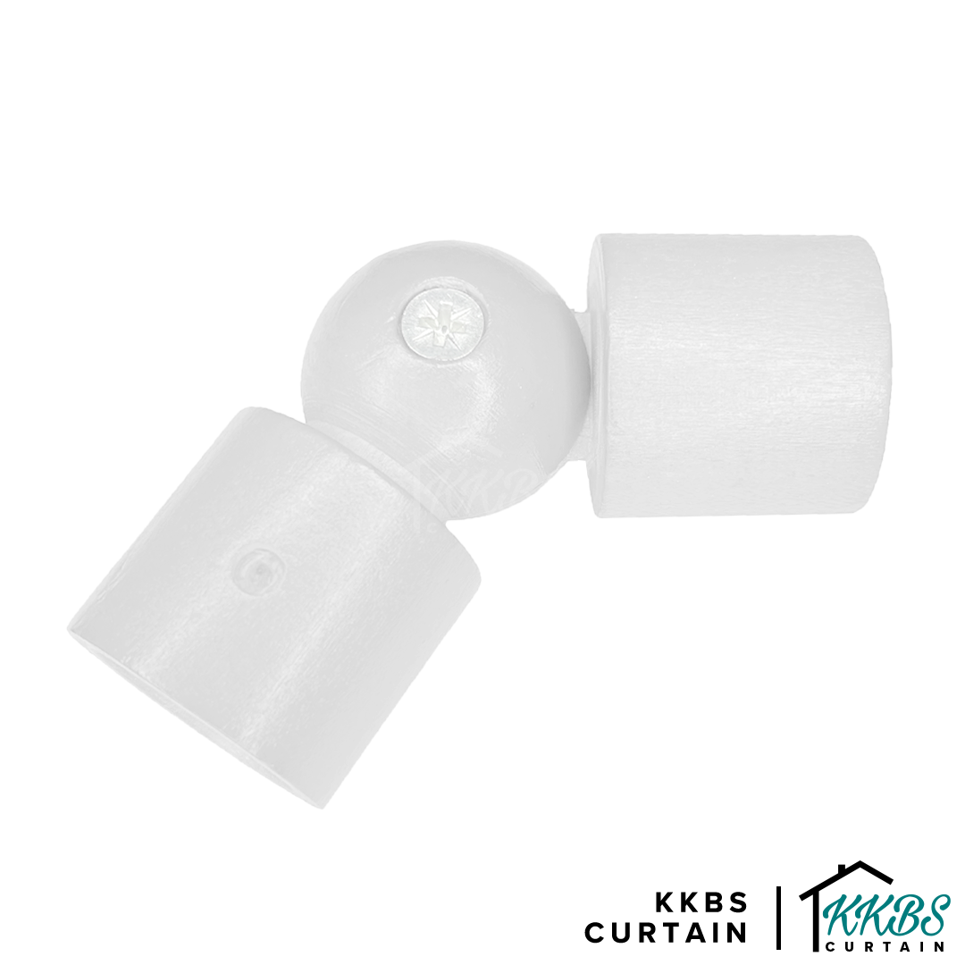 Cassedy 木制窗帘杆 L 形连接器 白色