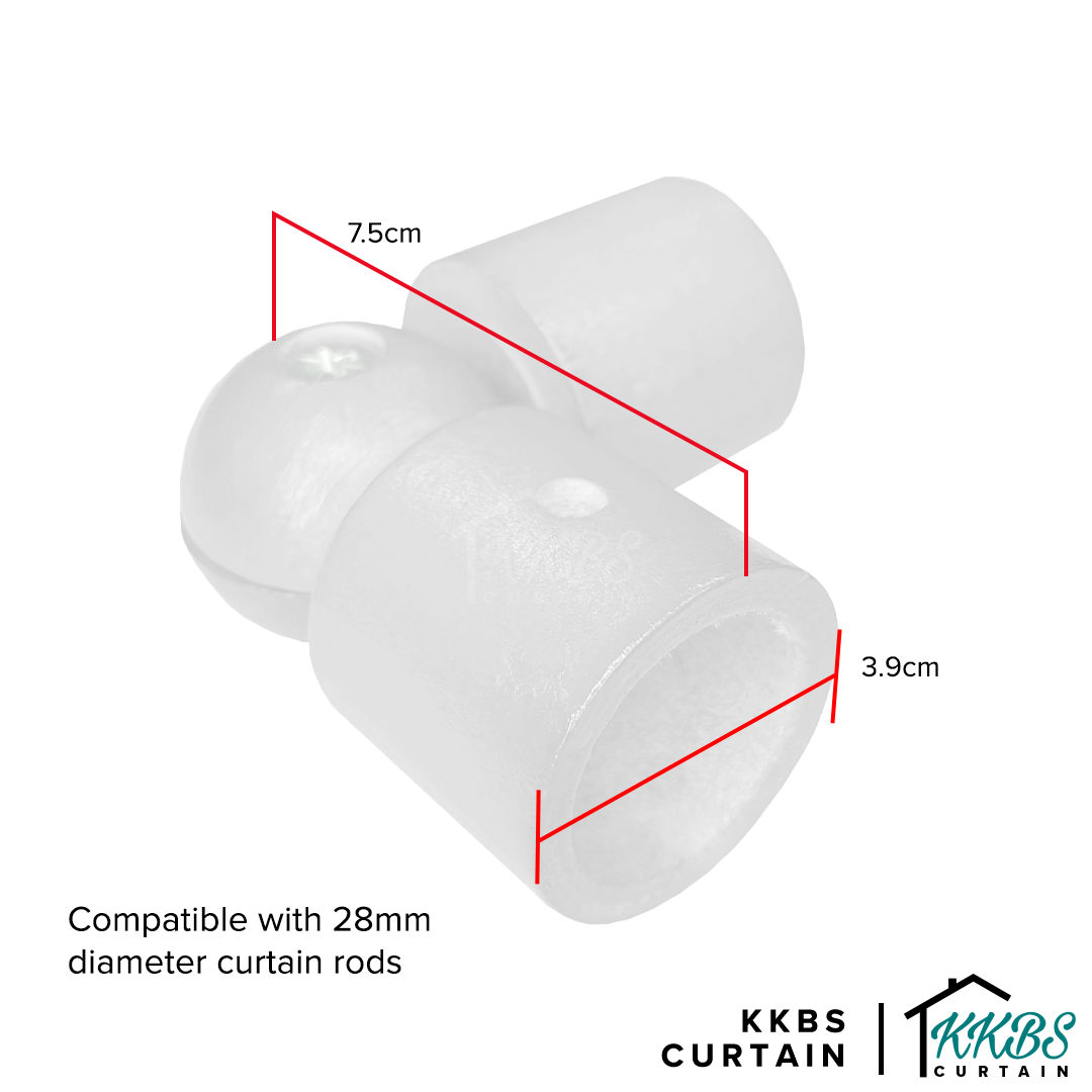 Cassedy 木制窗帘杆 L 形连接器 白色