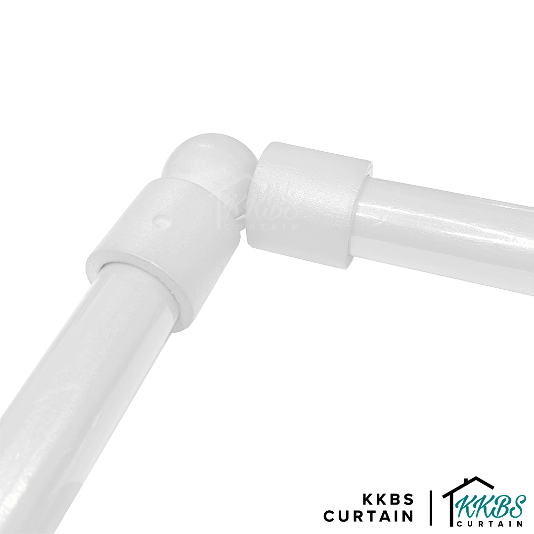 Cassedy 木制窗帘杆 L 形连接器 白色