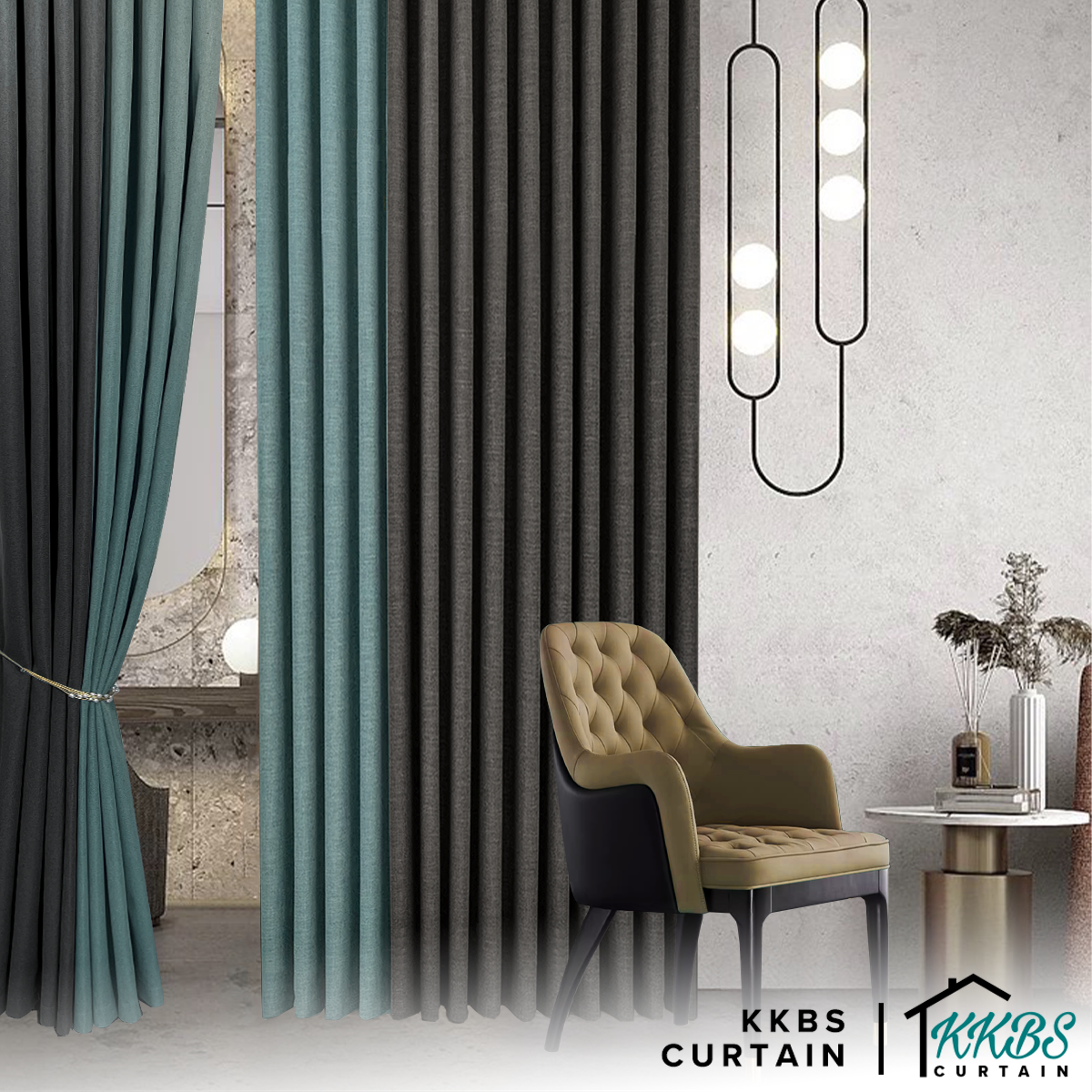 Mizuka Langsir 100% Blackout Siap Jahit Lebar Standard