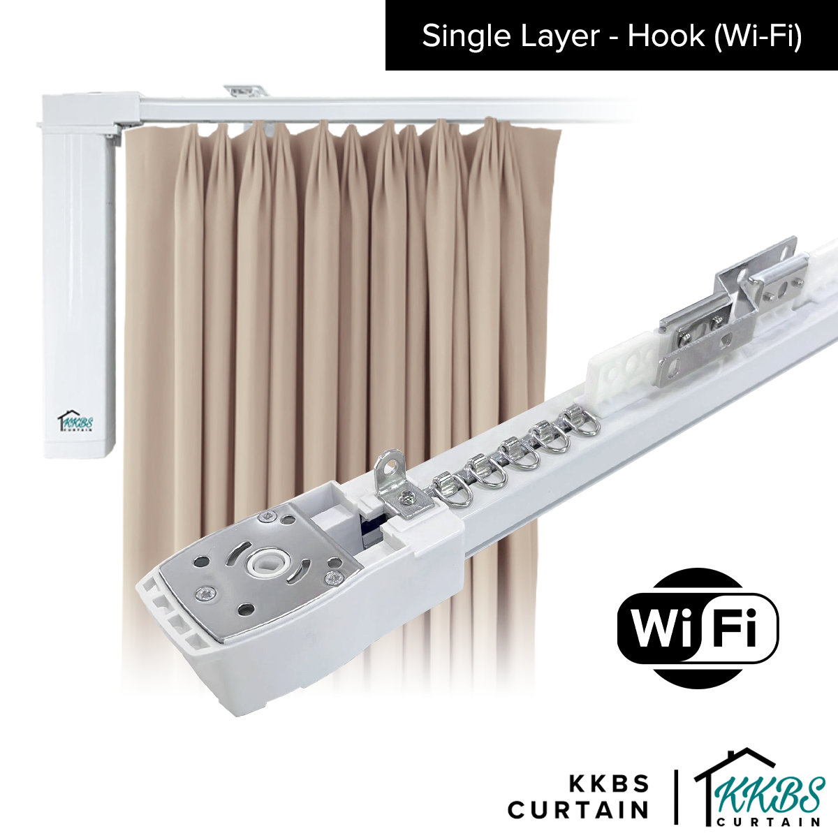Smartony 电动窗帘轨道 Wi-Fi / ZigBee 全套
