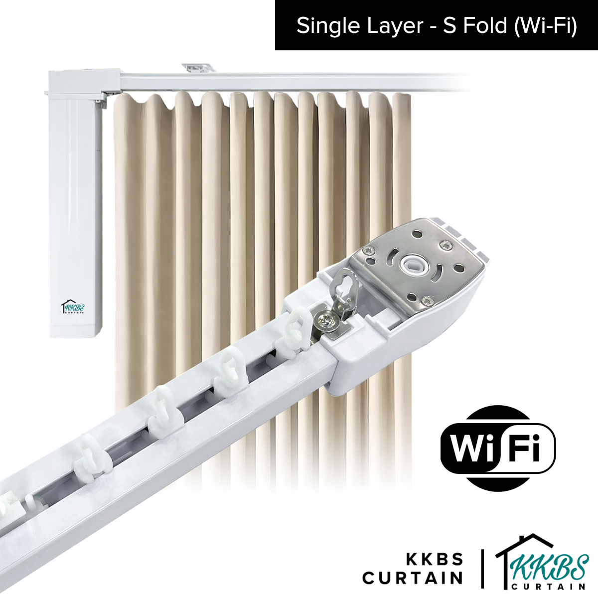 Smartony 电动窗帘轨道 Wi-Fi / ZigBee 全套