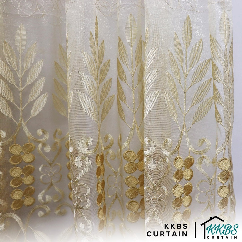 KKBS CURTAIN Begonia Langsir Sheer/Net Siap Jahit Cangkuk & Ring (Begonia Sheer Tulle Day Curtain Ready Stock/Readymade)