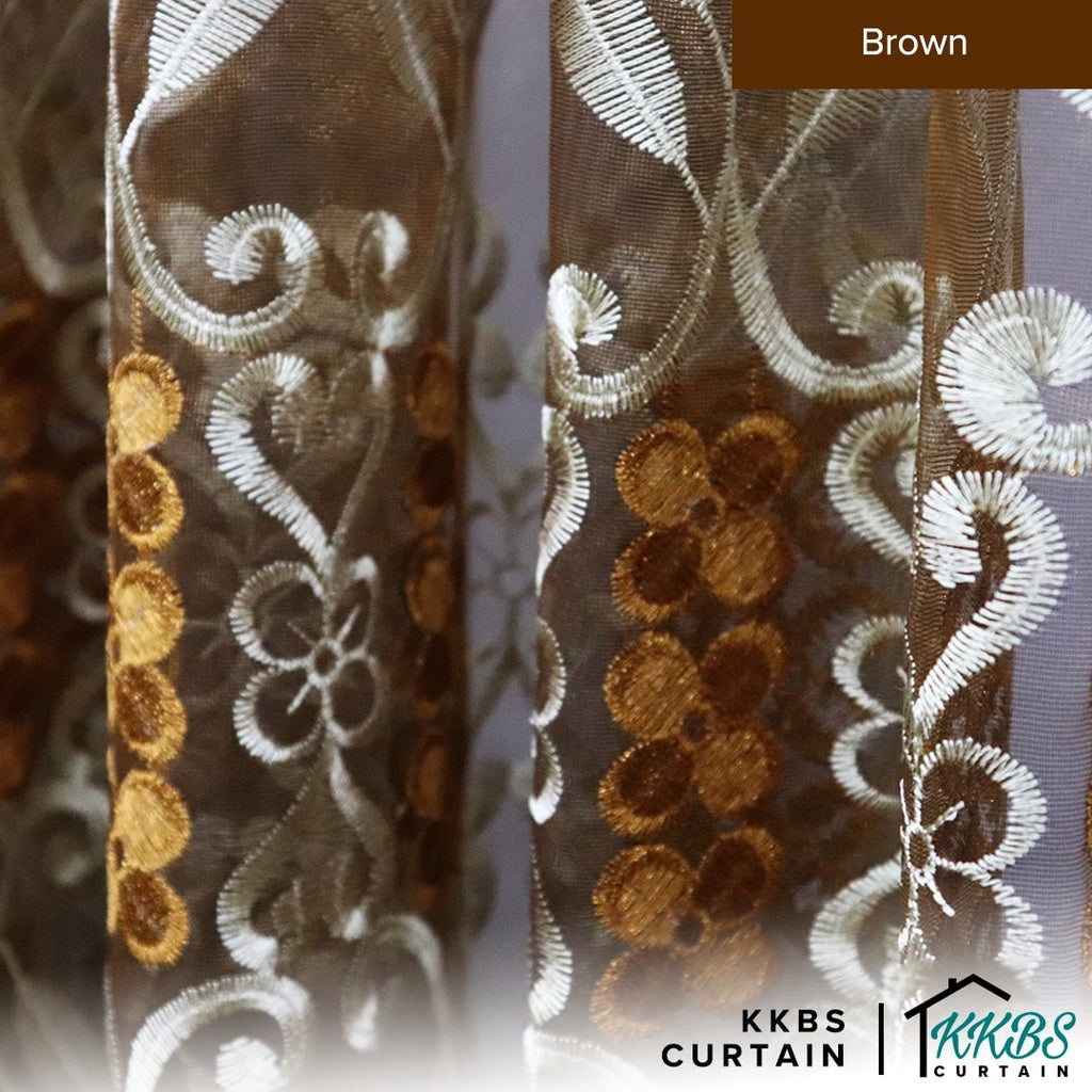 KKBS CURTAIN Begonia Langsir Sheer/Net Siap Jahit Cangkuk & Ring (Begonia Sheer Tulle Day Curtain Ready Stock/Readymade)