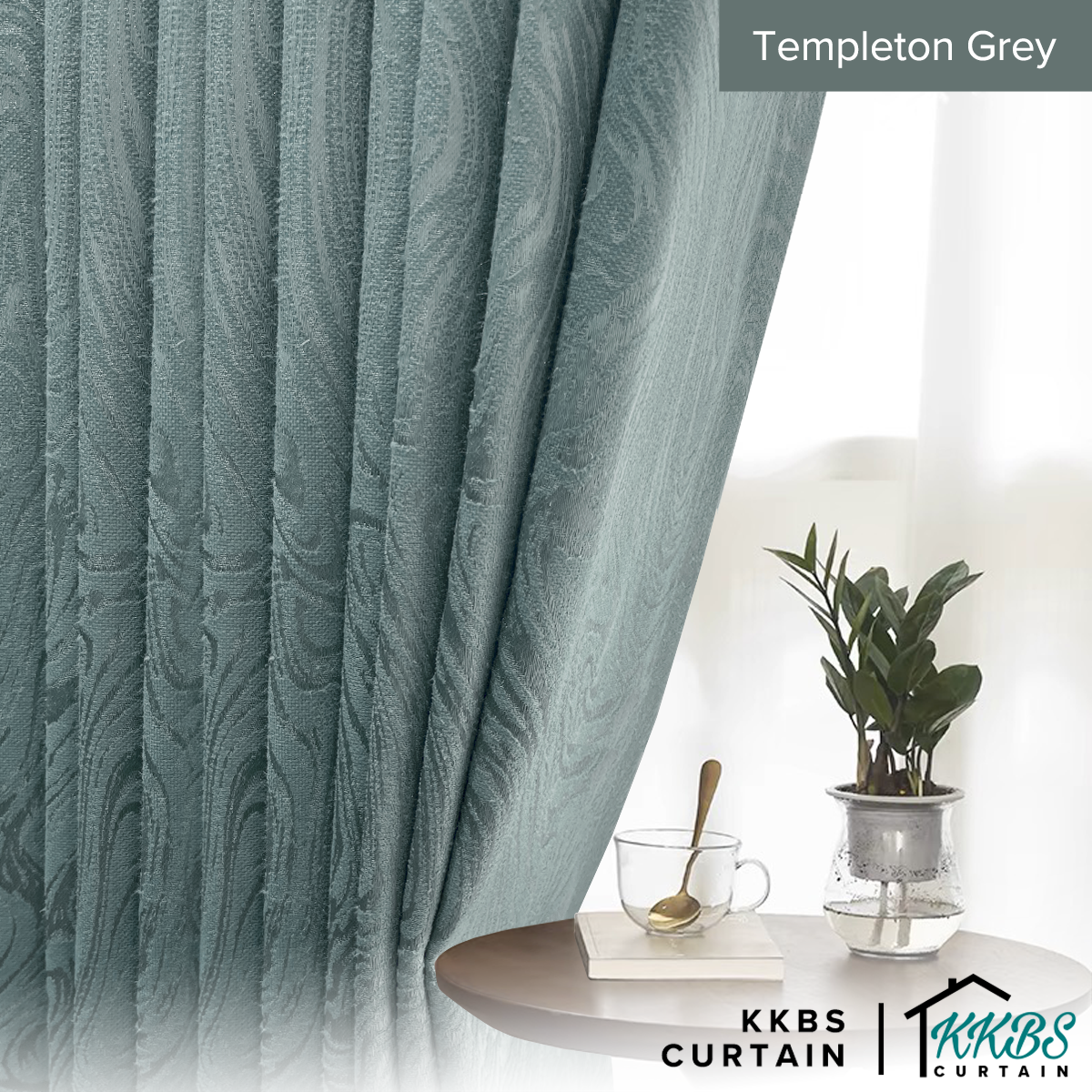 Neluna Langsir Semi Blackout Siap Jahit Lebar Standard