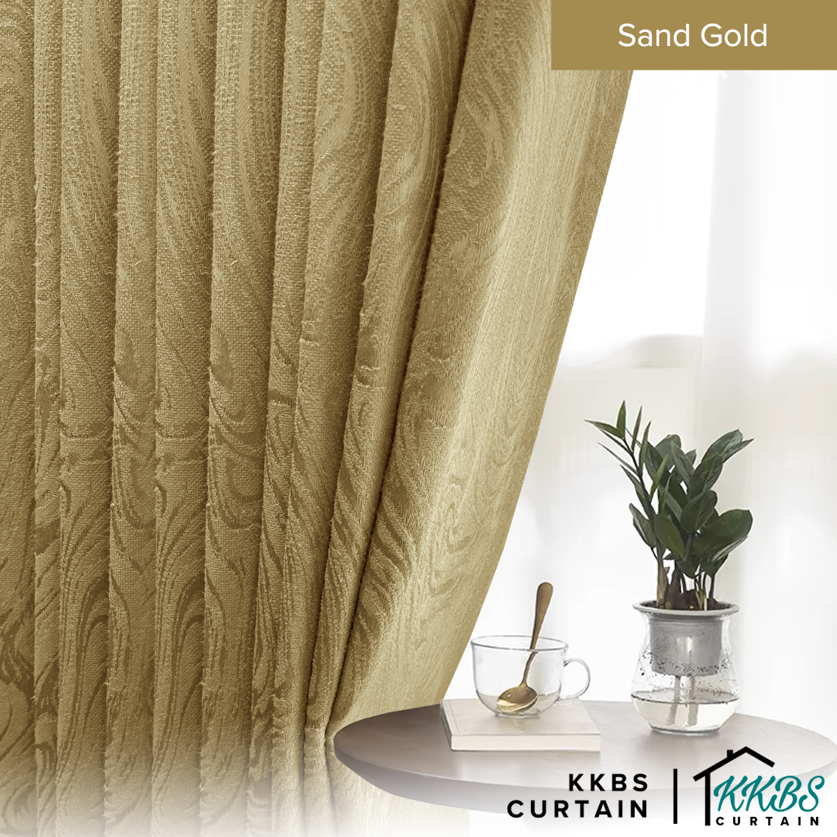 Neluna Langsir Semi Blackout Siap Jahit Lebar Standard