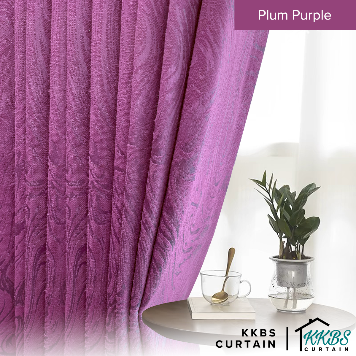 Neluna Langsir Semi Blackout Siap Jahit Lebar Standard