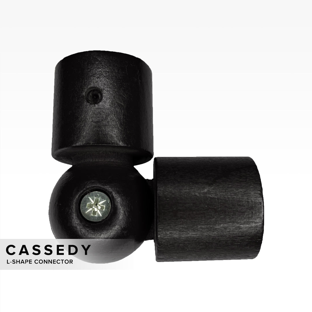 Cassedy Penyambung Rod Langsir Bentuk L Warna Hitam Ebony