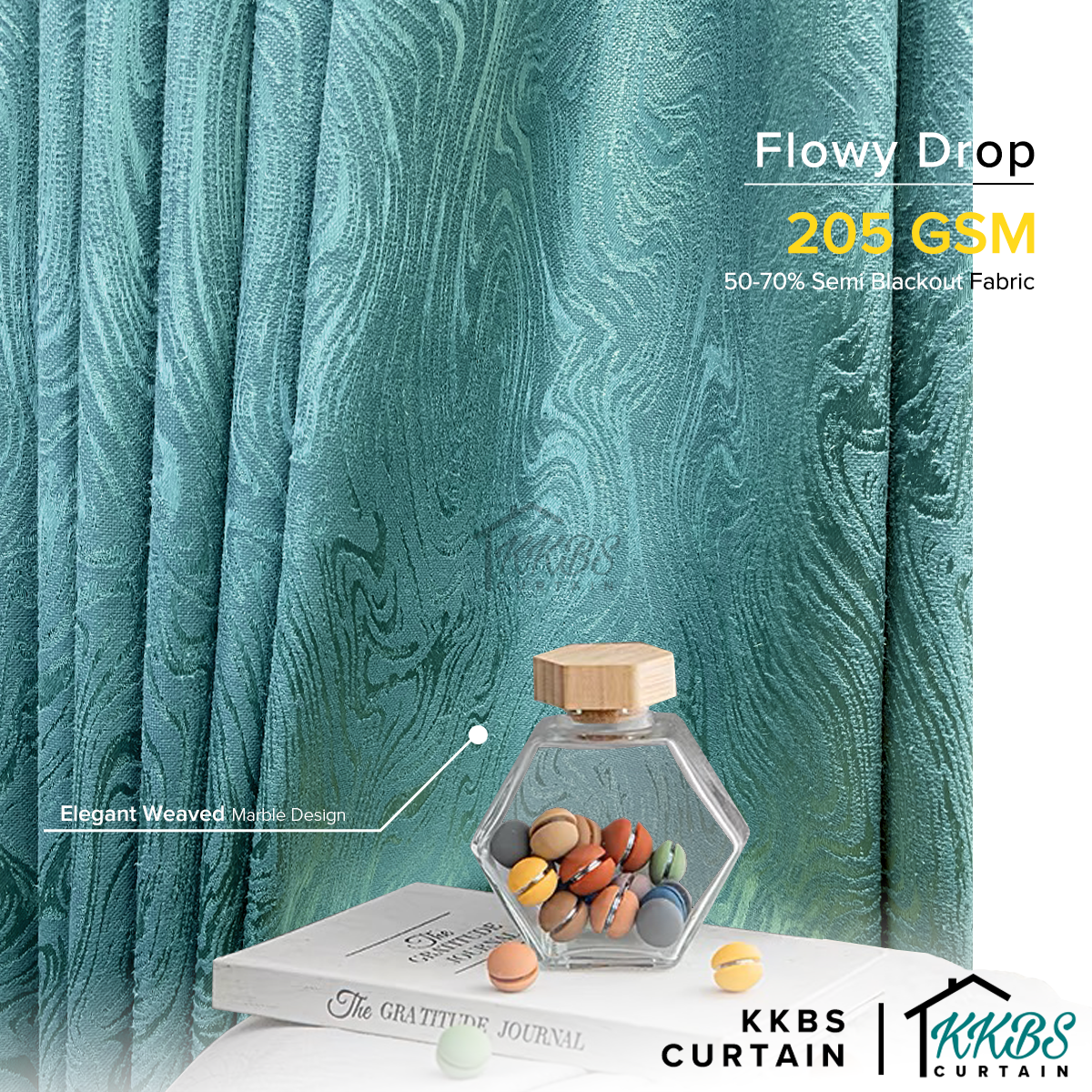 Neluna Langsir Semi Blackout Siap Jahit Lebar Tambahan