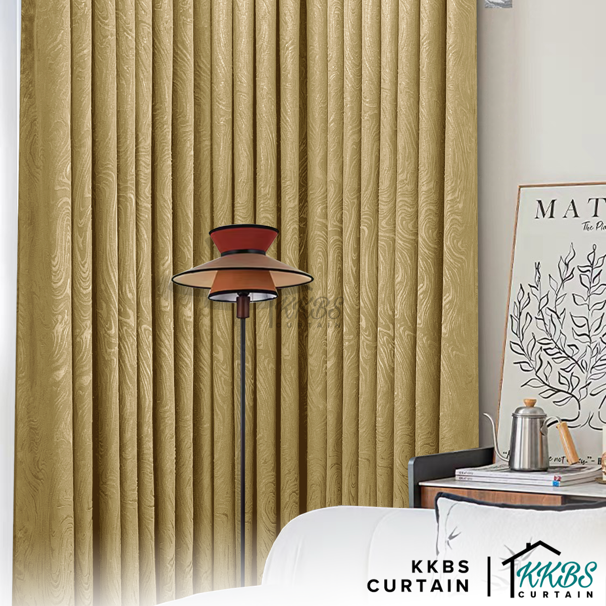 Neluna Langsir Semi Blackout Siap Jahit Lebar Standard