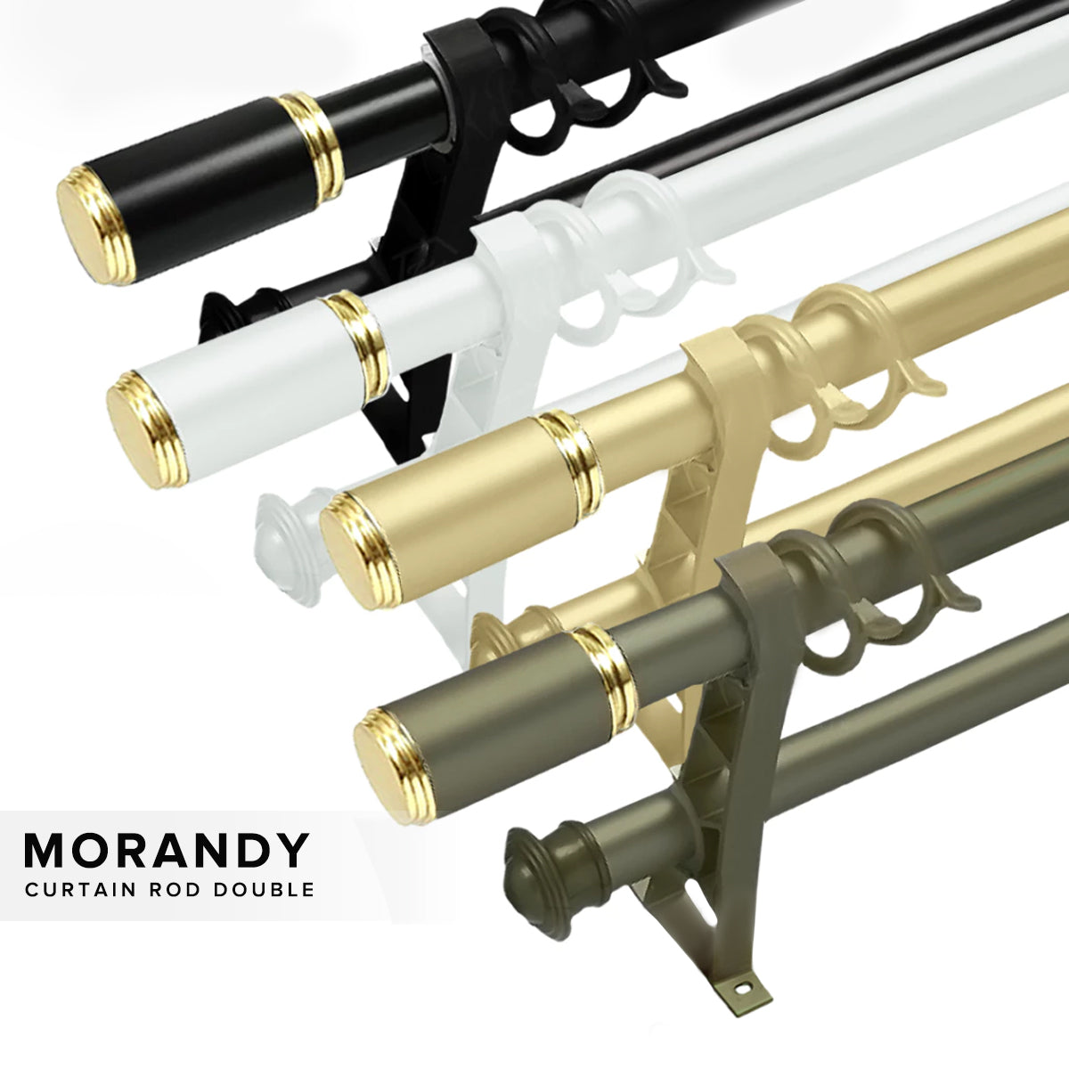 Morandy Curtain Rod Double Complete Set