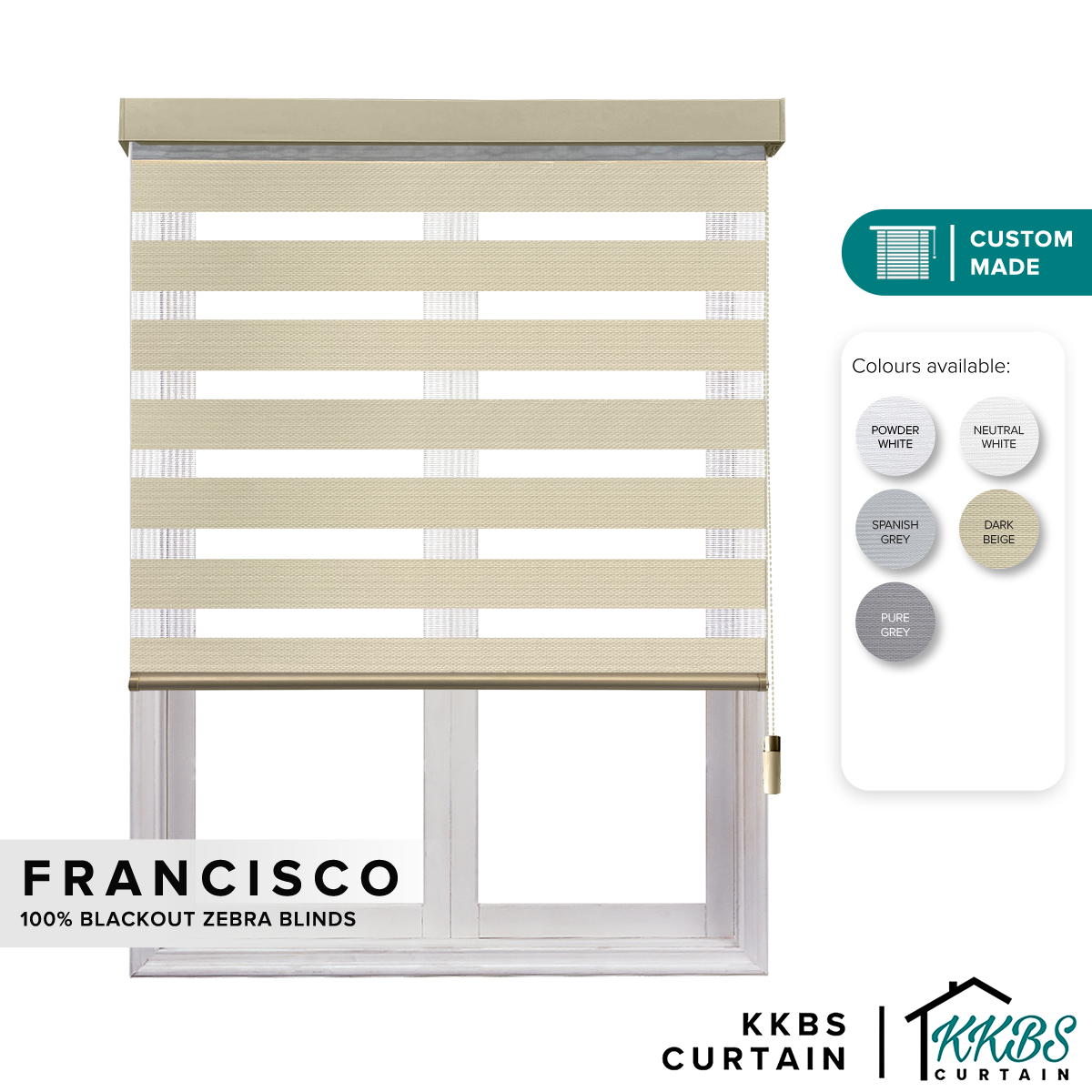 Francisco 100% 斑马百叶窗定制