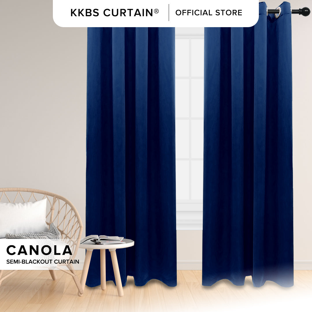 Langsir Canola 80%+ Blackout Cangkuk & Lubang Minimalis