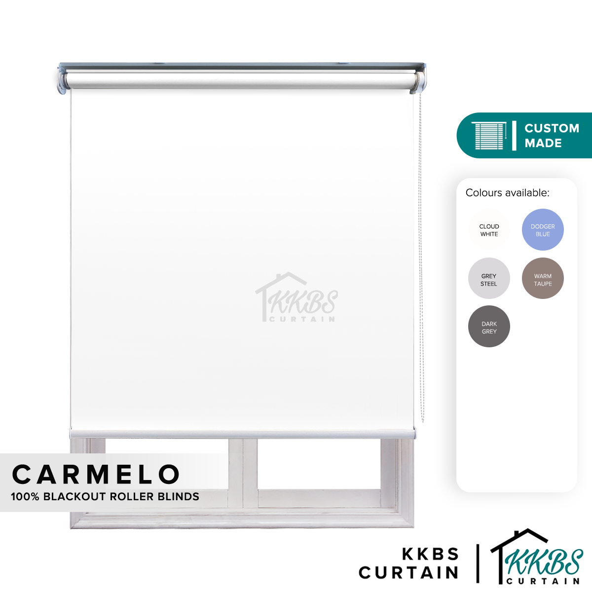 Carmelo 100% Blackout Roller Blinds Custom Made