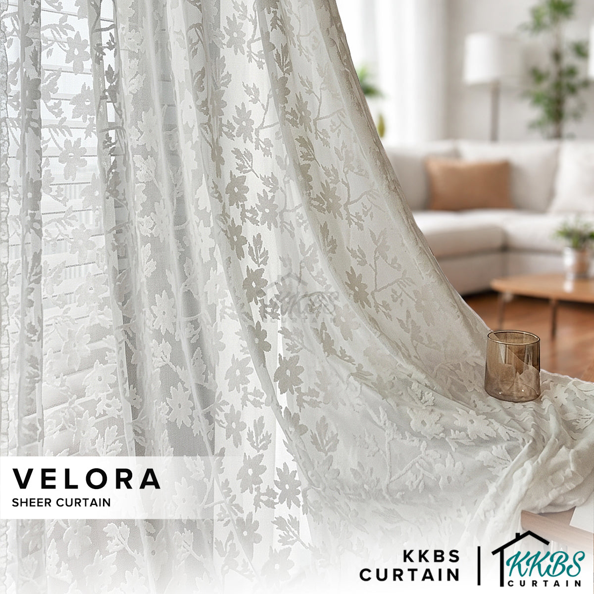 Velora Sheer Curtain / Net Curtain Ready Made French Pleat Hook & Ring Eyelet
