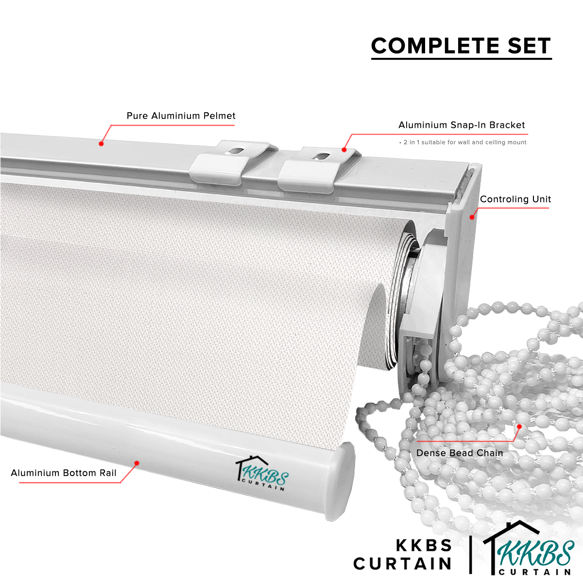 Sanillo Sunscreen Roller Blinds Dibuat Tersuai