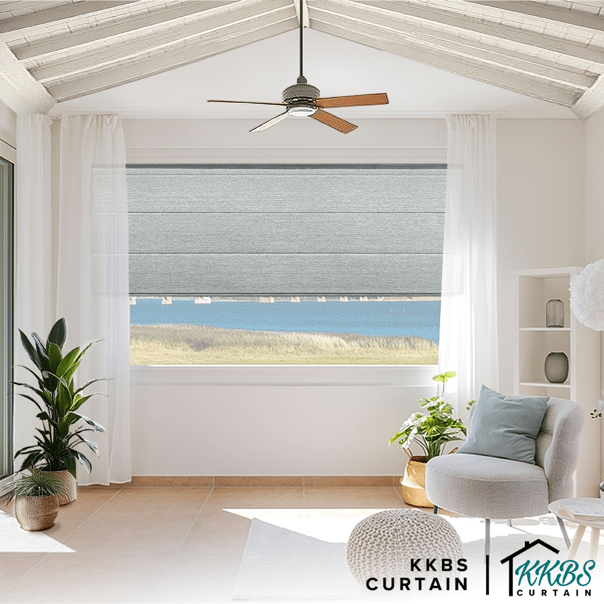 Carminho 100% Blackout Roman Blinds Dibuat Tersuai