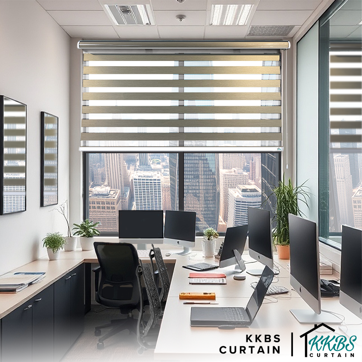 Fidelio Blackout Zebra Blinds Dibuat Tersuai