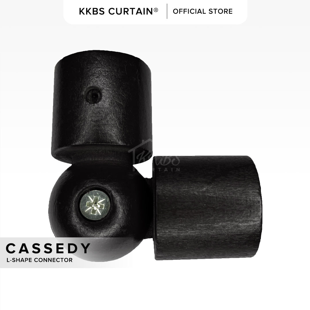 Cassedy Penyambung Rod Langsir Bentuk L Warna Hitam Ebony