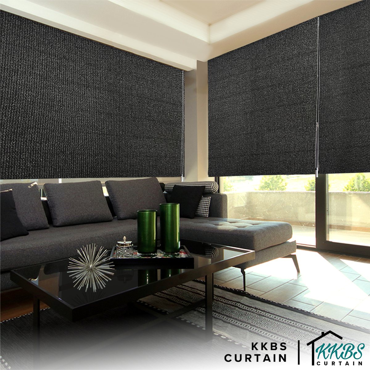 Carminho 100% Blackout Roman Blinds Dibuat Tersuai