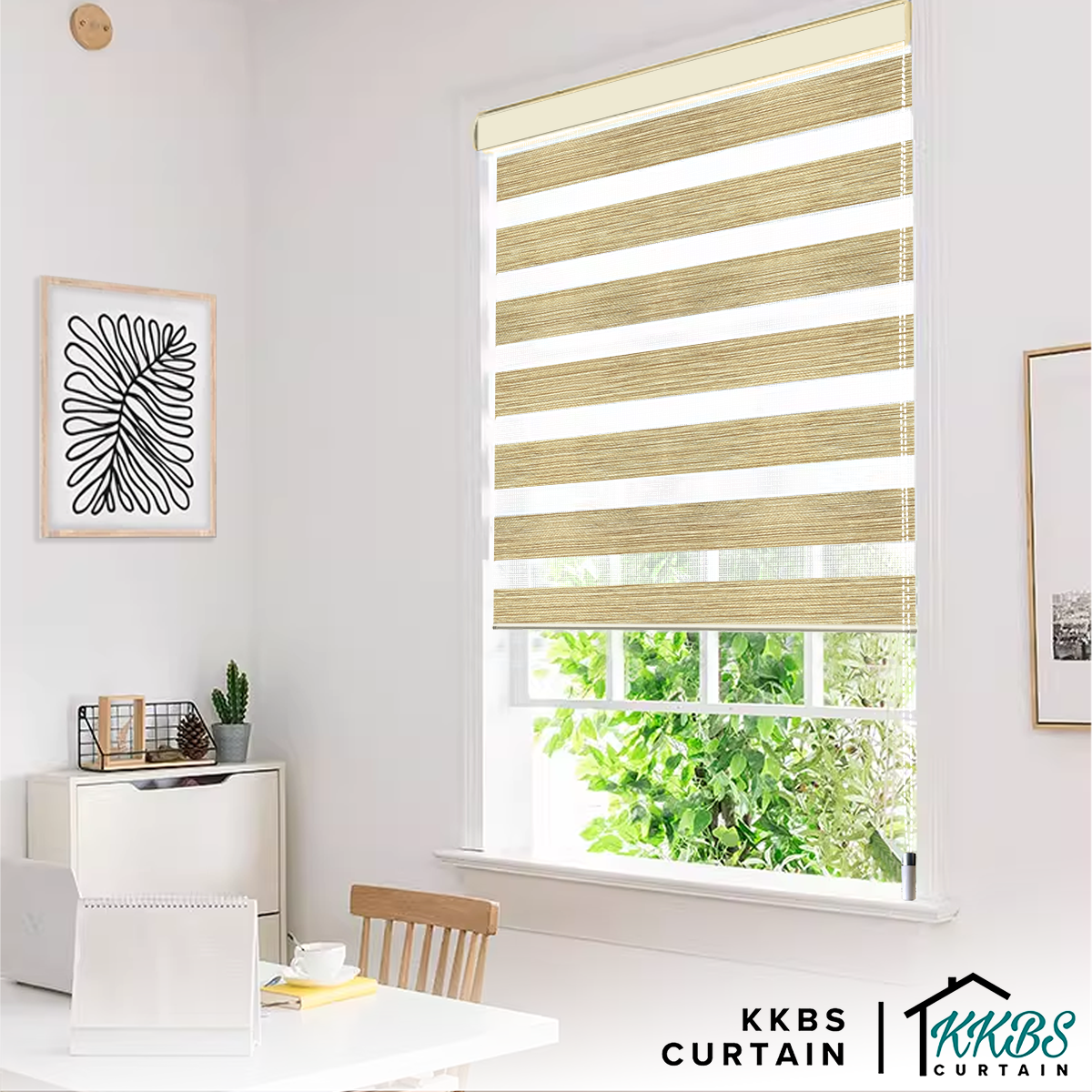 Emiko Semi Blackout Zebra Blinds Dibuat Tersuai