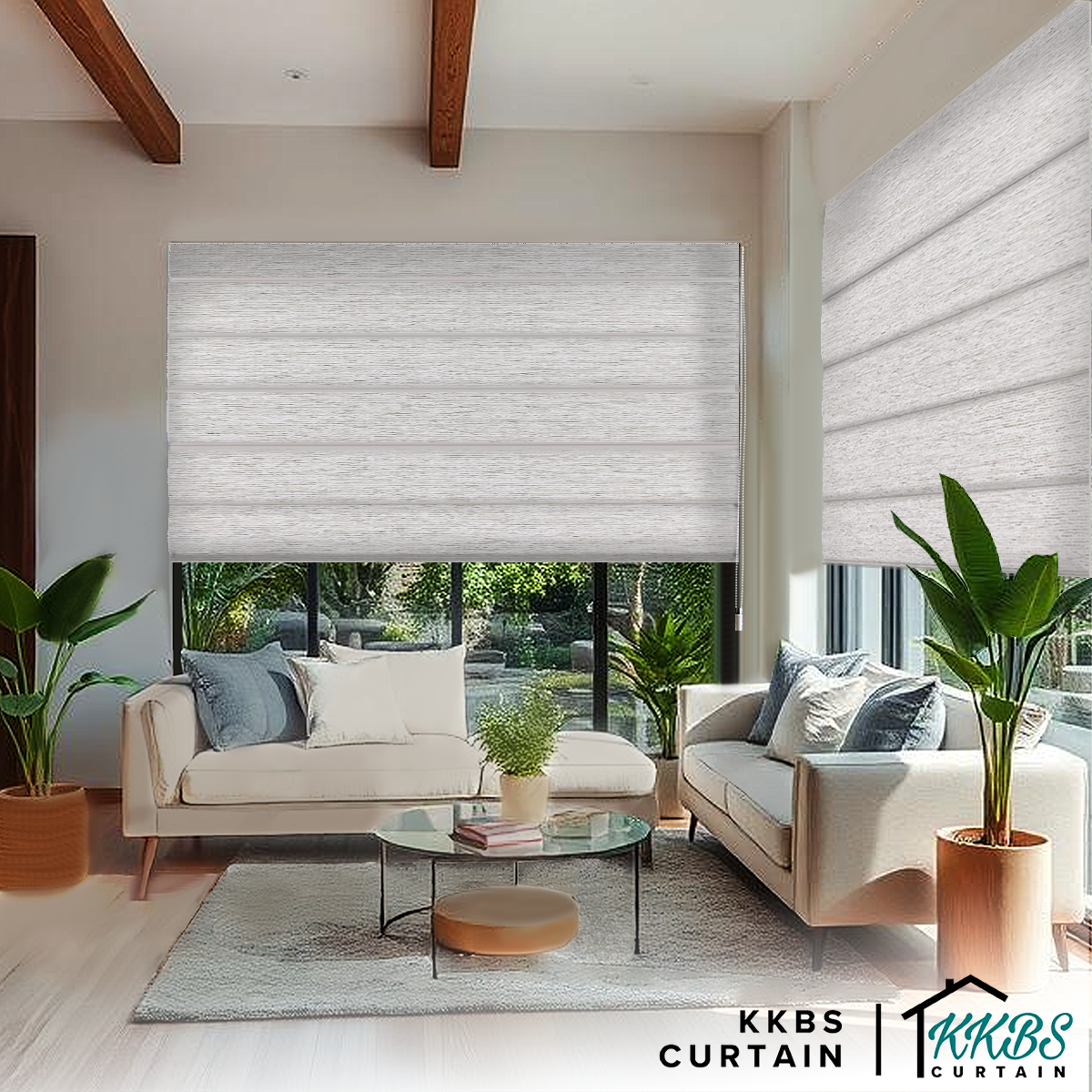 Carminho 100% Blackout Roman Blinds Dibuat Tersuai