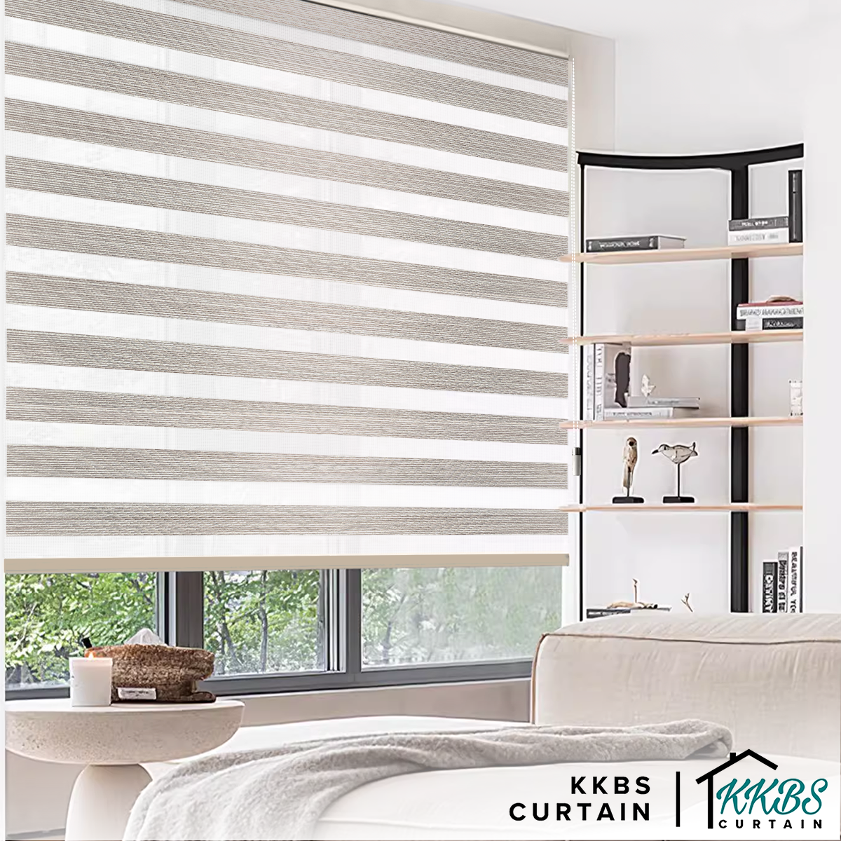 Emiko Semi Blackout Zebra Blinds Dibuat Tersuai