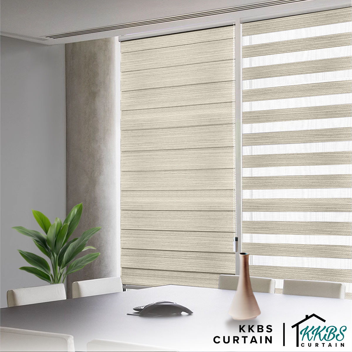 Emiko Semi Blackout Zebra Blinds Dibuat Tersuai