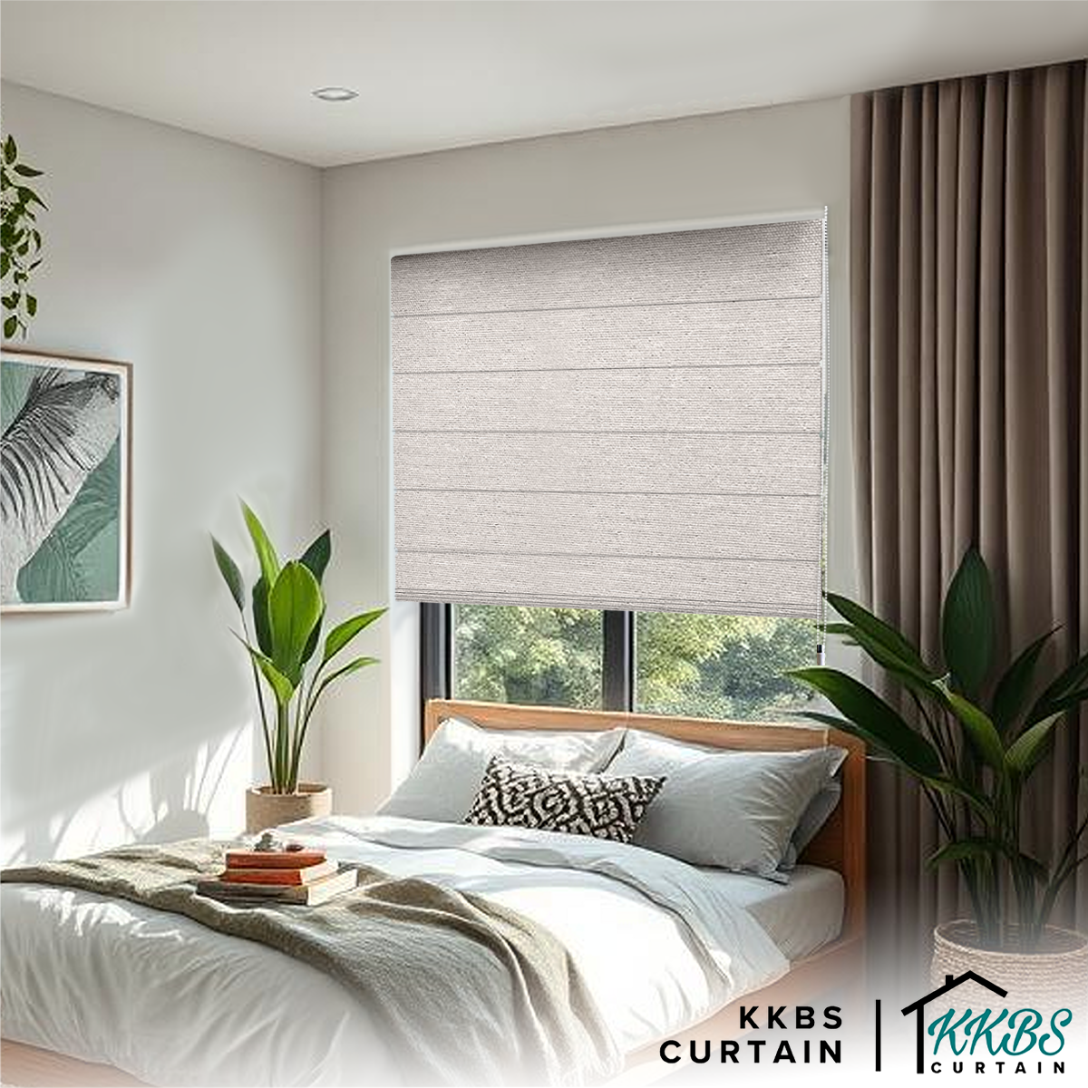 Carminho 100% Blackout Roman Blinds Dibuat Tersuai