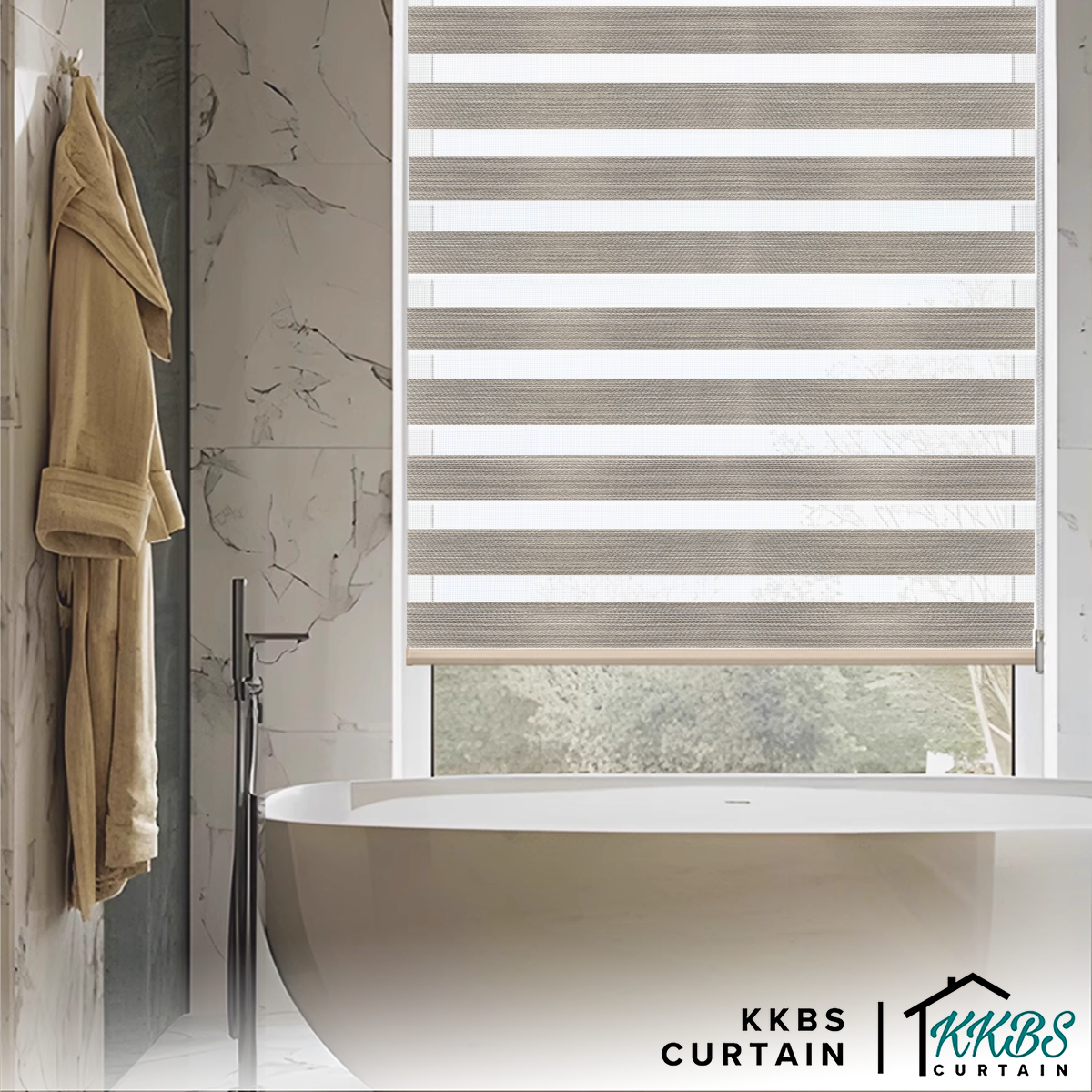 Emiko Semi Blackout Zebra Blinds Dibuat Tersuai