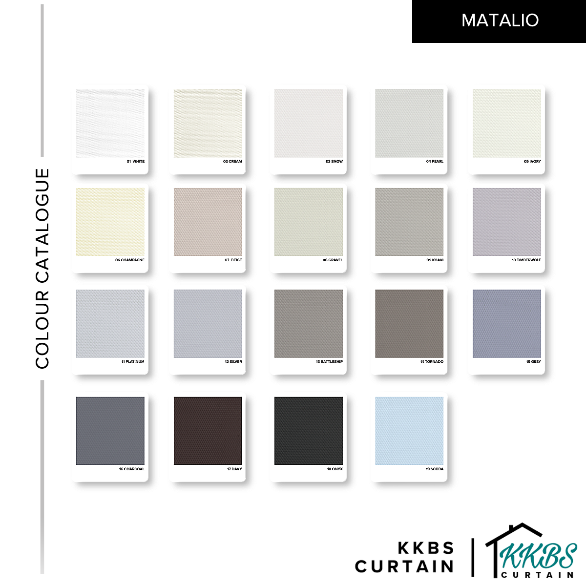 Matalio 100% Tirai Roller Blackout Dibuat Tersuai