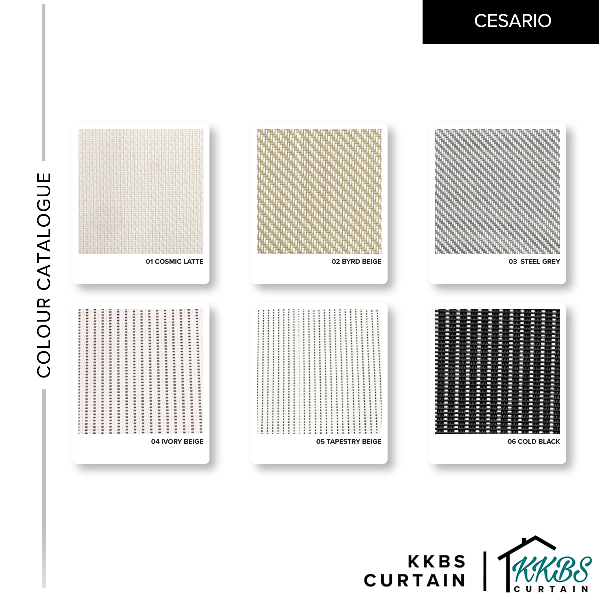 Cesario Sunscreen Roller Blinds Dibuat Tersuai