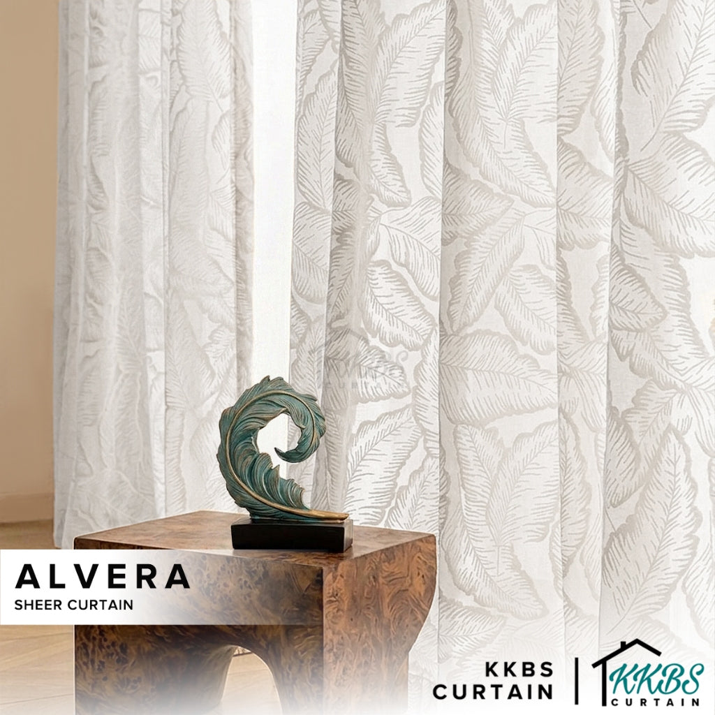 Alvera Sheer Curtain / Net Curtain Ready Made French Pleat Hook & Ring Eyelet