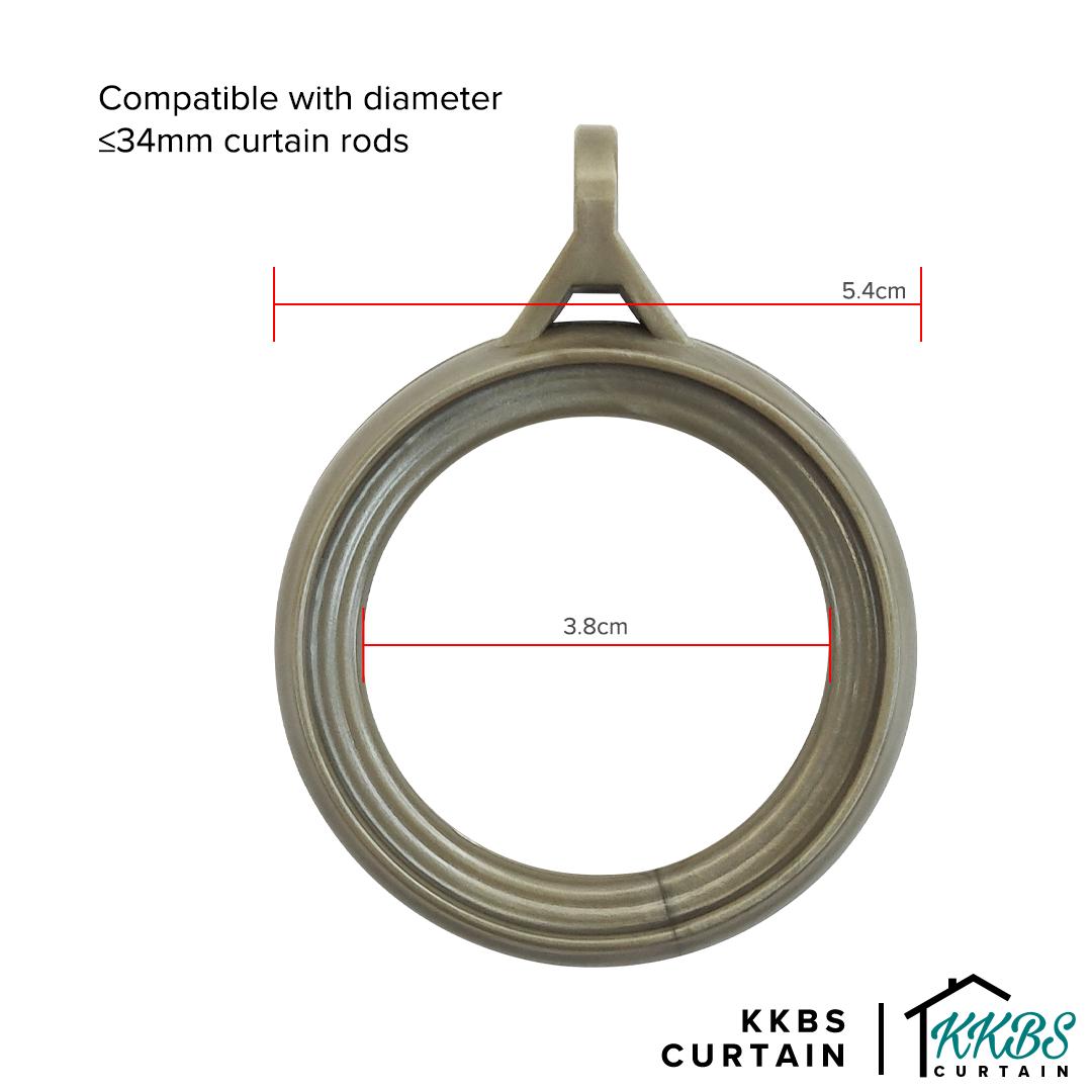 Luxstony 窗帘杆环 卡其棕色