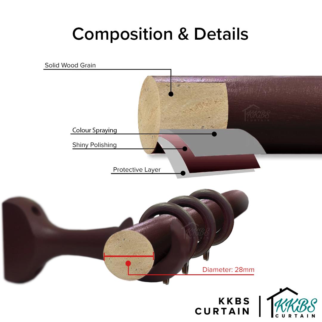 Cassedy Kayu Langsir Set Lengkap Single