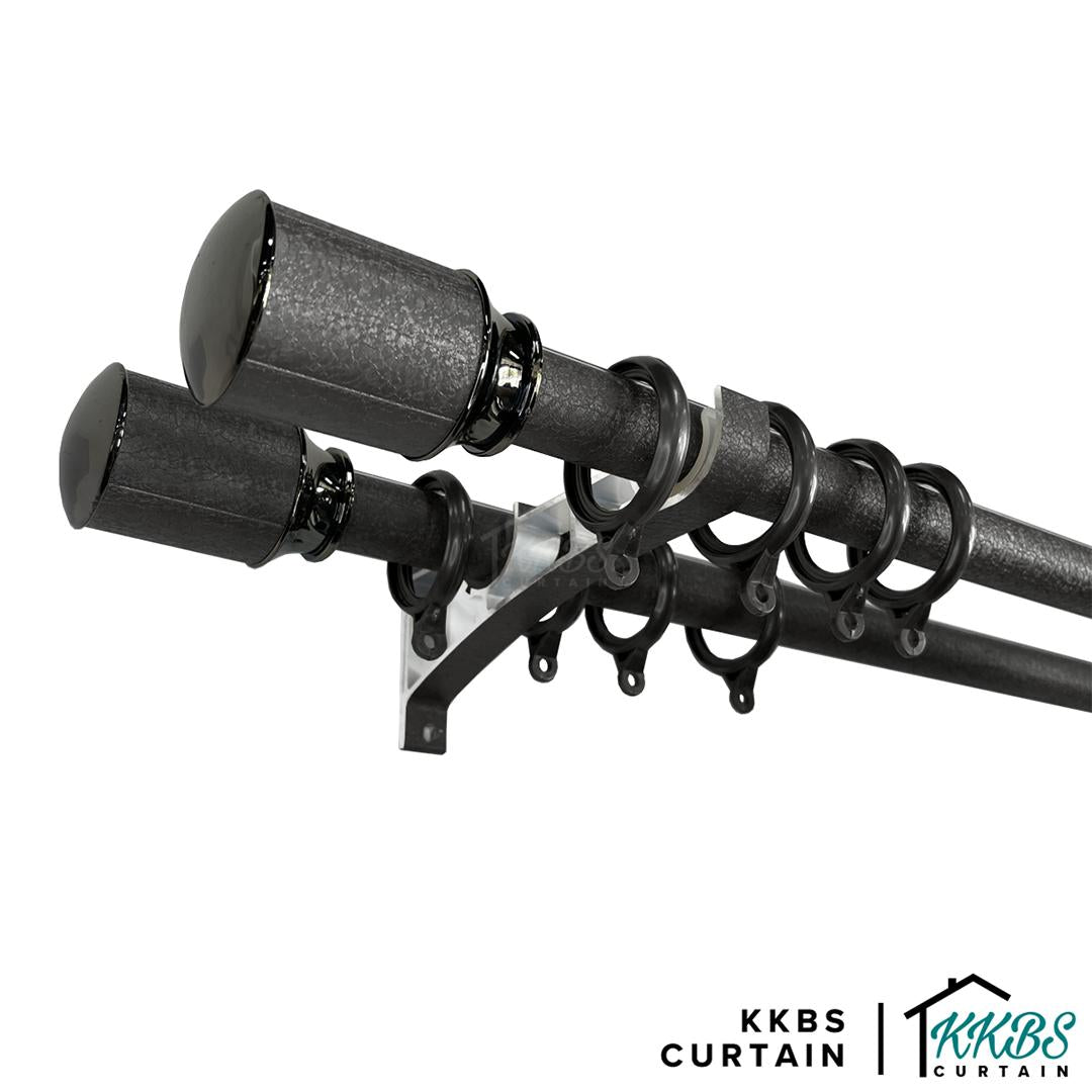 Bracket Double Batang Langsir Luxstony Space Grey