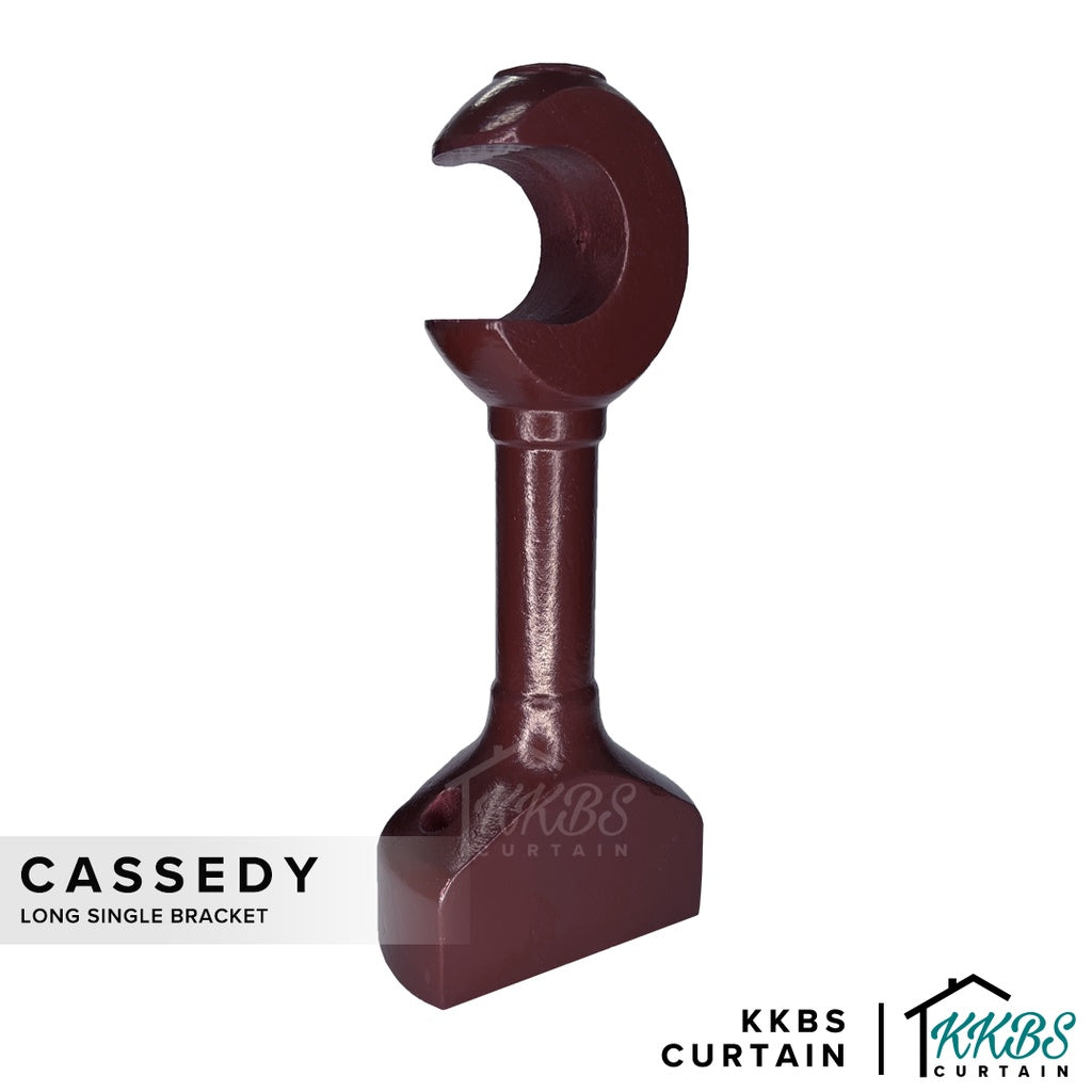 Cassedy 木质窗帘杆长单支架 深梅洛颜色