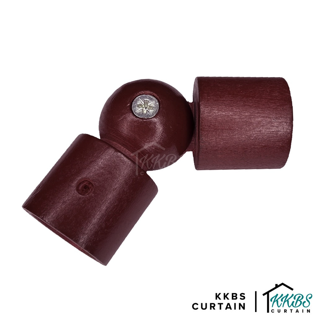 Cassedy Penyambung Rod Langsir Bentuk L Warna Merlot Gelap
